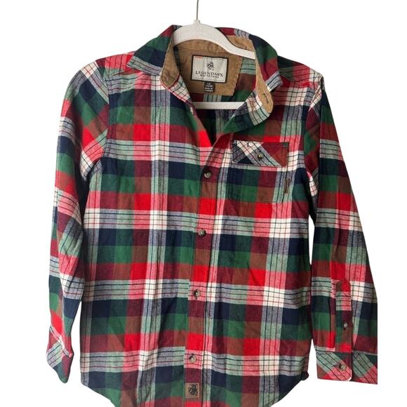 Legendary Whitetails Flannel Shirt Youth Large 14/16 Holiday Plaid Winter Fall - Picture 1 of 12